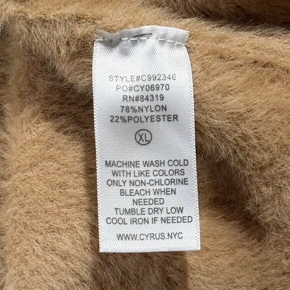 Cyrus Sweater Fuzzy Cottage Oversize Cozy Y2K Academia Comfort Stretch Brown XL - Picture 4 of 6